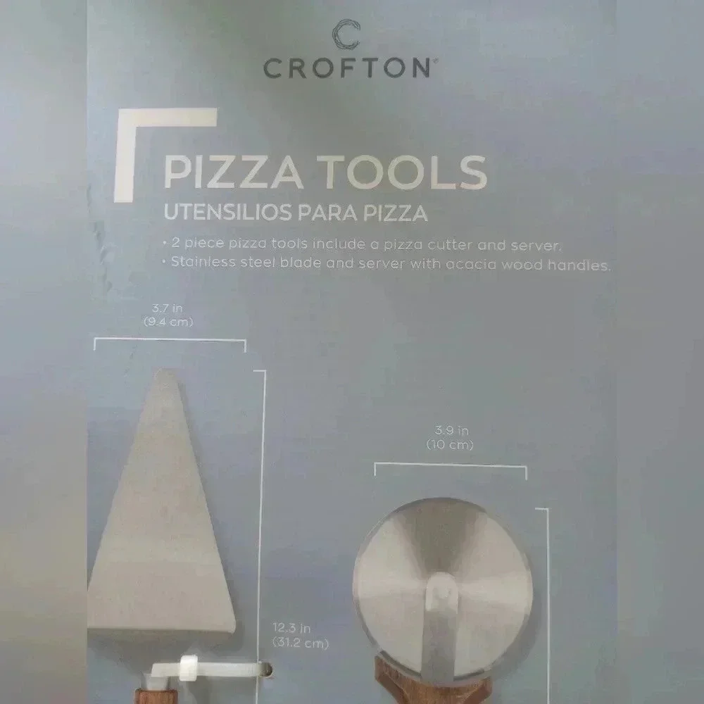 Pizza tools roller kitchen utensils cutter triangle cake serving wooden handle